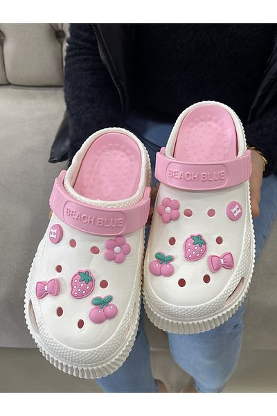 Hızlı Al EVA FRONT Closed DOUBLE SOLE GARDEN BATHROOM HOSPITAL COOKER SLIPPERS CROSS (5 FIGURES)
