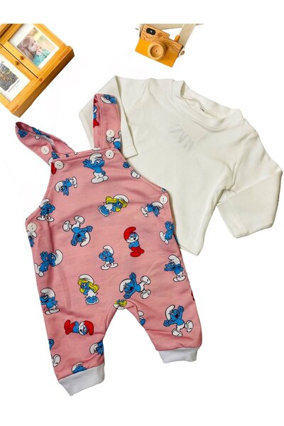 babixkids Bebek Badili Slopet 2 Parça Parlak Kumaş Slopet Badili Tulum