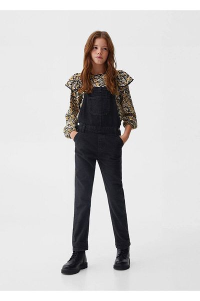 MANGO Kids Langer Jeans-Jumpsuit – Relaxed Fit