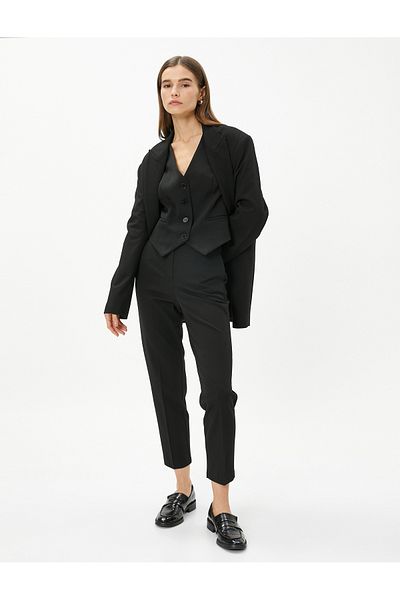 Koton Pantaloni de bază din țesătură de țigară cu picior drept