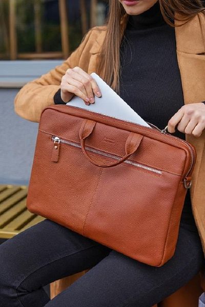 MELAMS Χαρτοφύλακας Unisex και τσάντα φορητού υπολογιστή Bethany με επένδυση από γνήσιο δέρμα