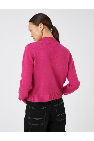 Koton Pulover din tricotaje cu guler înalt cu detaliu în coaste