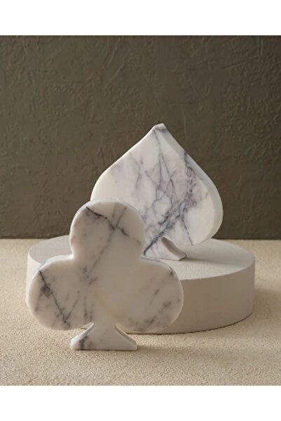 MIARIK DESIGN & DEKORASYON Dekoratif 2li Mermer Iskambil joker Obje