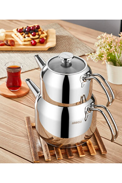 Veliday Cool Paslanmaz Çelik Orta Boy Çelik Çaydanlık