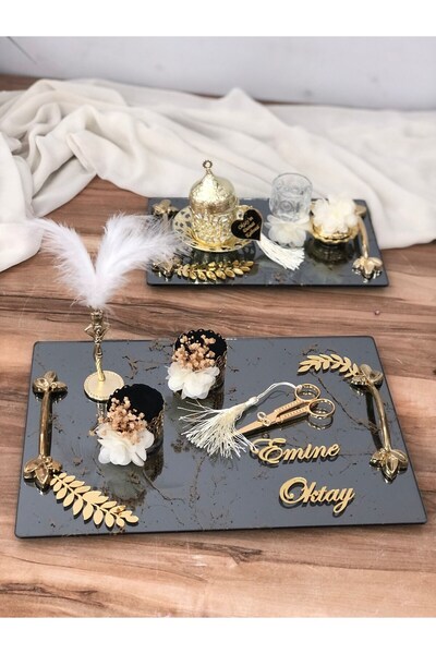 Masalsı Concept Söz Tepsisi, Nişan Tepsisi, Yüzük Tepsisi, Yüzüklük, Damat Fi...