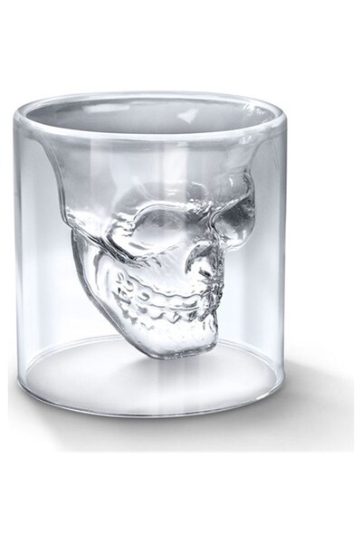 Hediye Vakti Kuru Kafa Çift Cidarli Şeffaf Cam Bardak 150 ml - 2 Li Kurukafa ...