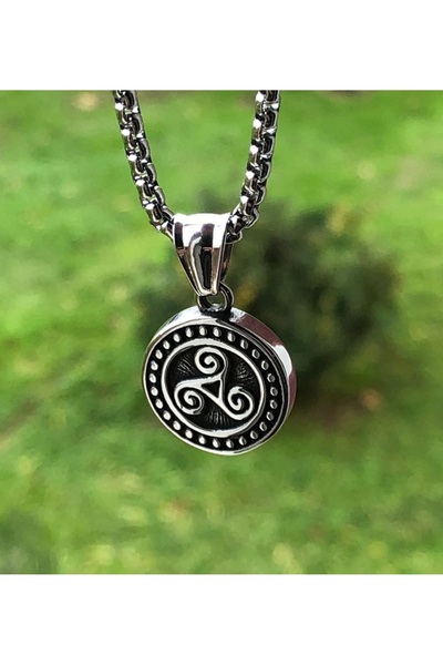 Viking شخصيات إسكندنافية صغيرة الحجم رمز نورديك 316L قلادة من الفولاذ المقاوم للصدأ ومانعة للتشويه للجنسين