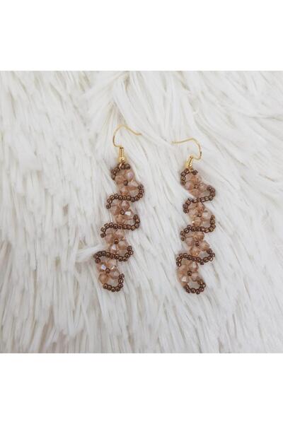 Handmade By HLY أقراط زهرة كريستال مصنوعة يدوياً