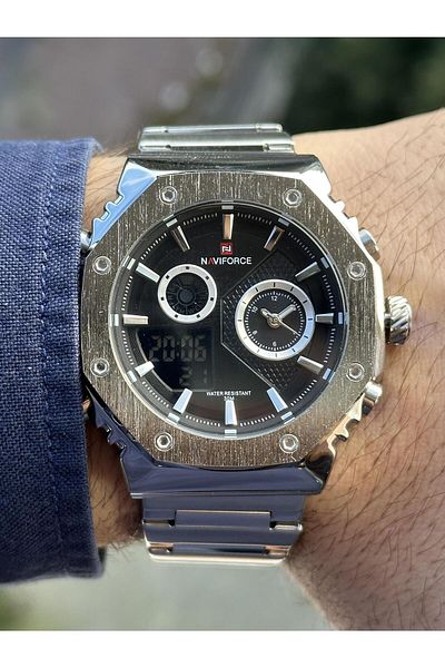 Naviforce NAVIFORCE NEW PRODUCT STEEL CASE AND CORD SPORT STYLISH MEN'S WRISTWATCH