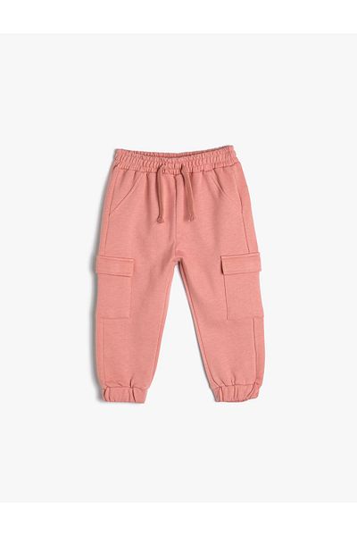 Koton Baby Girl Basic Cargo Jogger Sweatpants with Pockets and Elastic Waist