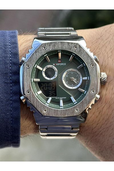 Naviforce NAVIFORCE NEW PRODUCT STEEL CASE AND CORD SPORT STYLISH MEN'S WRISTWATCH