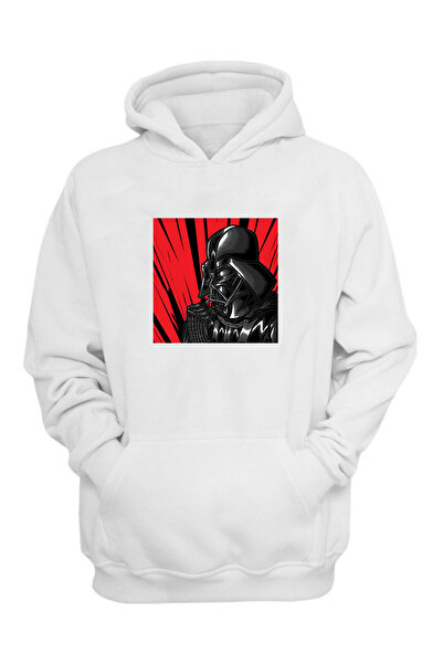 THEWERT Унісекс Анекін Скайуокер Зоряні війни з принтом Білий стандартний крій Товстий світшот з капюшоном