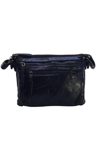 Baginn Geantă de umăr pentru poștaș cu curele încrucișate pentru femei Washed S.Leather