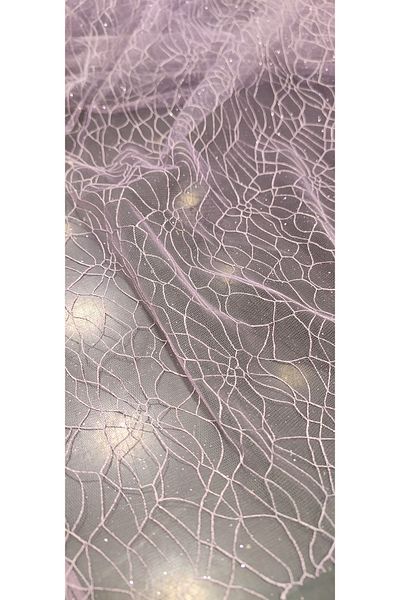 River Fabrics Glitter Corded Tulle Lilac