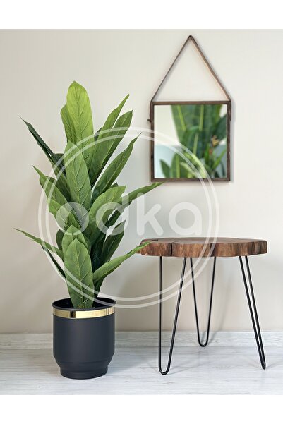 odka Yapay Bitki Difenbahya Ağacı 135cm Metal Saksılı Antrasit Gold