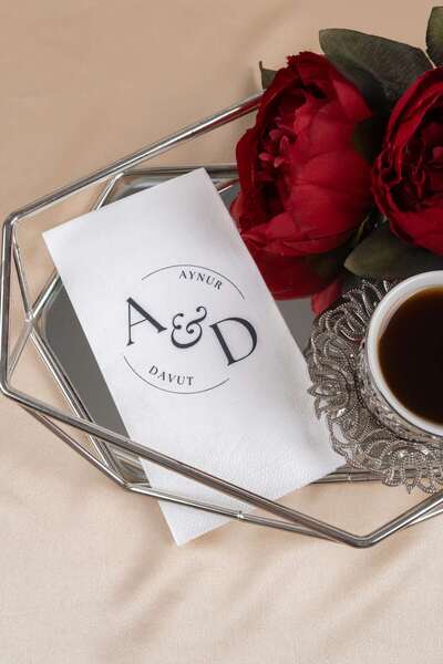 Rima Tasarım Baskılı Söz Düğün Nişan Peçetesi 20 Adet