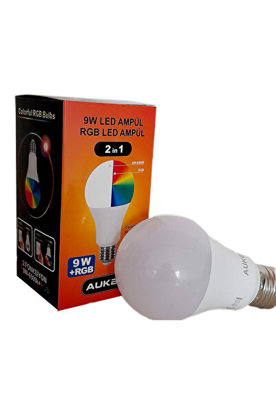 Aukes 9w+ 2 w rgb led ampül çift fonksiyon