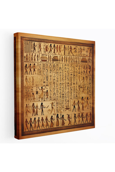 PaintedAnarchy Papirüs Kanvas Tablosu, eski Mısır hiyeroglif duvar sanatı, pa...