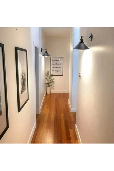 RİOLİGHT RETRO, VINTAGE, BLACK JOINTED 1XE27 HOL, COLLIDOR FOR METAL SCONCE 1 PIECE PRICE DIAMETER: 23CM