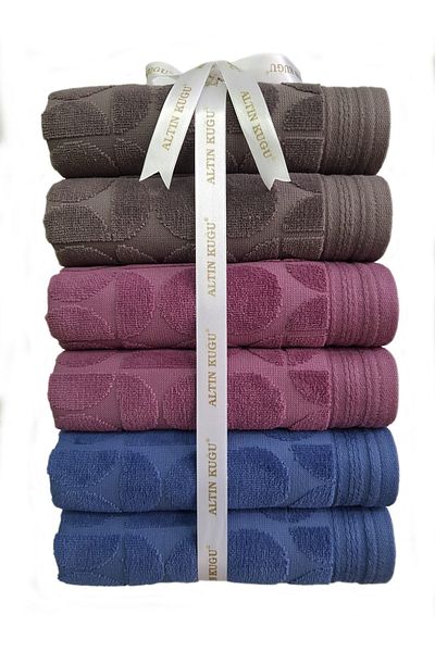 Özdilek Πετσέτα Circular 6 τεμαχίων - Anthracite Indigo Plum