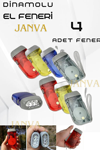 Janva 4 Adet Tüm Aileye Deprem Için Pilsiz Dinamolu 3 Ledli El Feneri Deprem ...