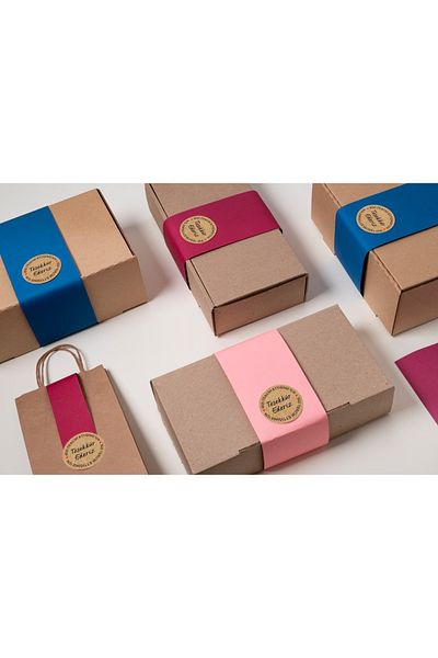 EcoNest Kraft Thank You For You Prefer Us Sticker Coated 36 Pieces Round Cut (3.7x3.7cm)