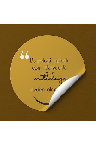 EcoNest Sticker Coated 36 Pieces Round Opening This Package Will Cause Extremely Happiness (3,7x3,7cm)
