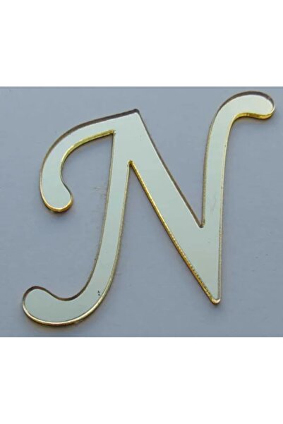 Evsay Yapışkanlı Pleksi Harf Gold N Harfi 4cm Çapında 1 Adet