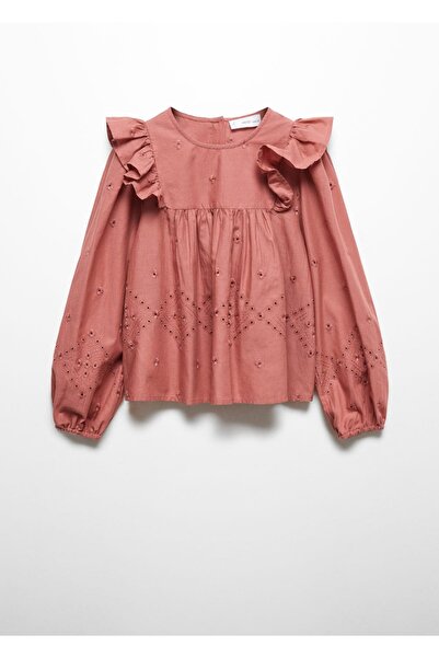 MANGO Kids Fırfırlı koton bluz