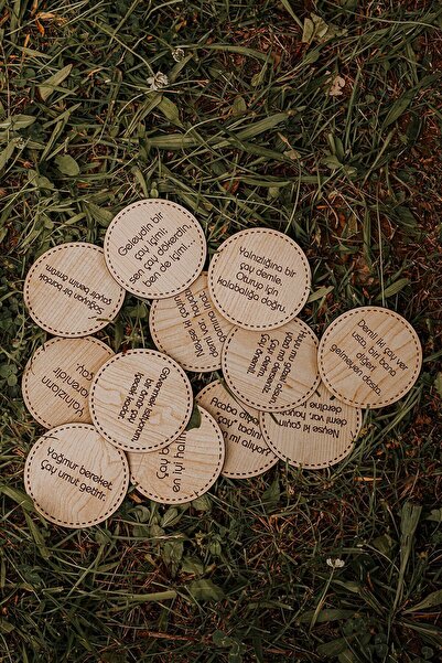 12-Piece Tea Cup Coaster Designed with Tea Words