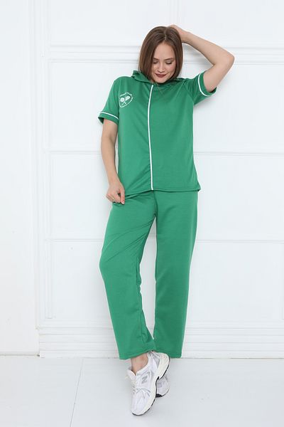 FAMES PİJAMA Tennis Club Sports Hooded Women's Pajama Set