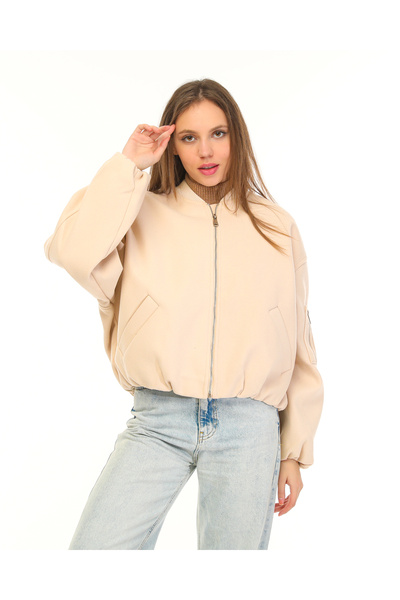 Belfiore TAŞ RENGİ KOLDA CEP DETAYLI BAMBER CEKET