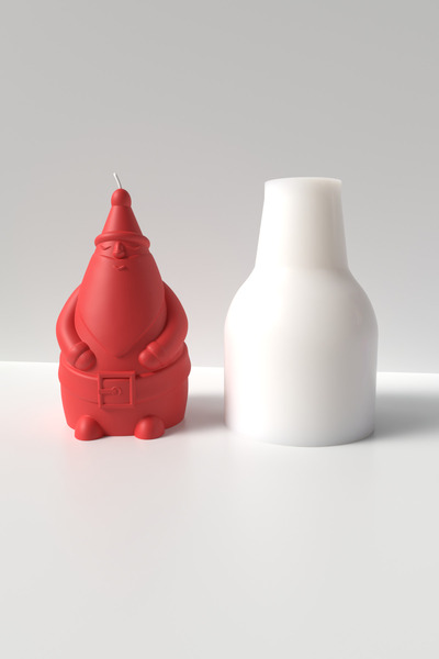 Cageartstudio Noel Baba Mum Silikon Kalıp - Yılbaşı Mum Kalıbı Mum Yapım Malz...