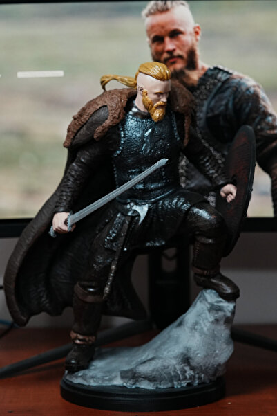 VeyernCraft Ragnar Lothbrok Lodbrok Vikings 3D 12K SLA Reçine 45 CM