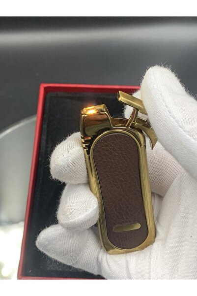 Jobon Deri Kılıflı Gazlı Taşlı Jet Alevli Şık Çakmak