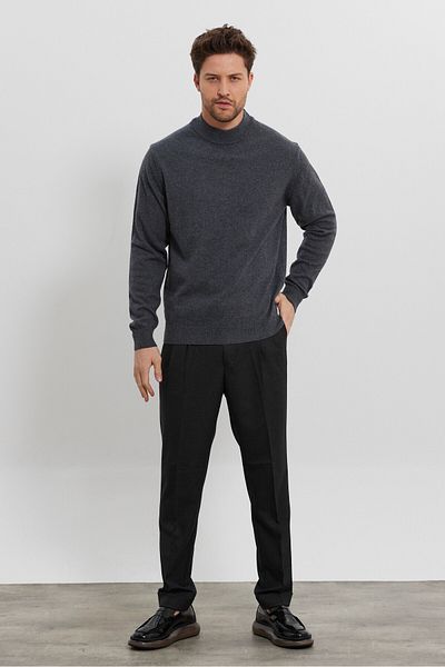 Livio Ferri Men's Wool Regular Fit Half Turtleneck Knitwear Sweater