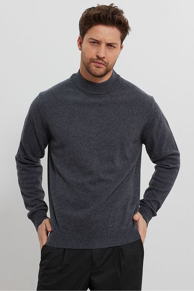 Livio Ferri Men's Wool Regular Fit Half Turtleneck Knitwear Sweater