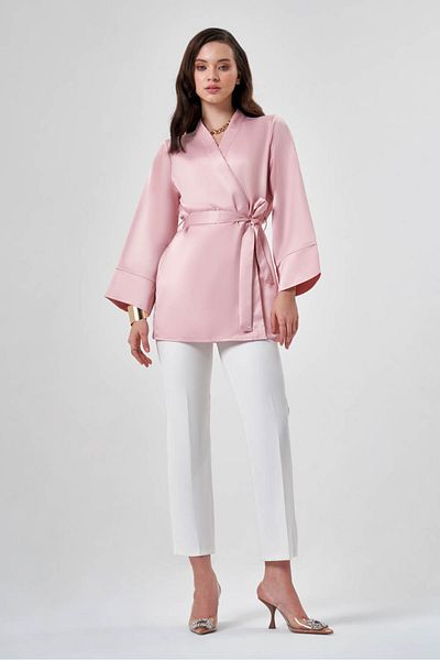 Mizalle Satin Powder Kimono