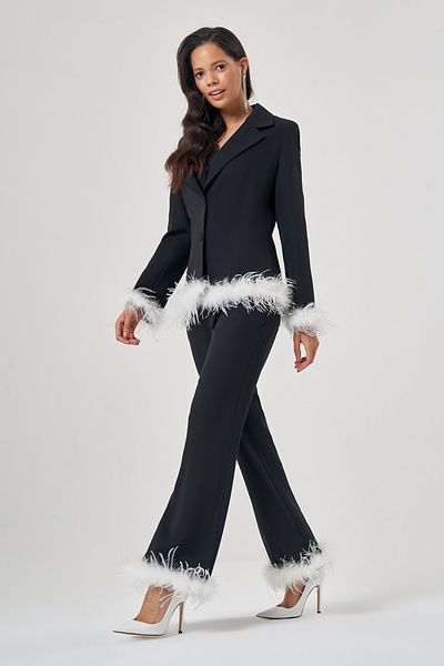 Mizalle Furry Luxury Black Jacket