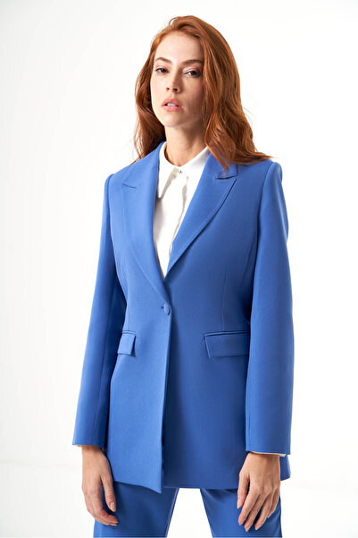 Mizalle Single Button Indigo Jacket