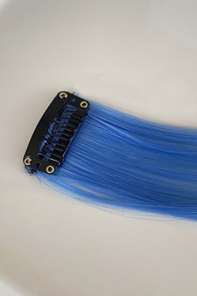 TAKIŞTIR Blue - Turquoise - Water Green Ombre Snap Side Hairpiece / 50 cm