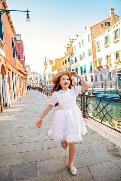 Happy & Mini Fluffy White Dress with Tulle Detail