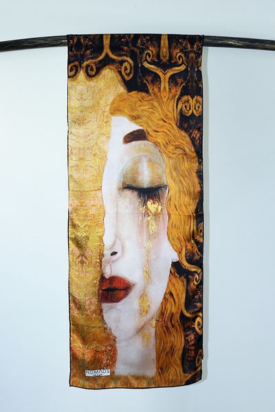 Nomads Felt 100% Silk Scarf| 32x160cm| Gold Tears (Freya's Tears)| Nomads Felt