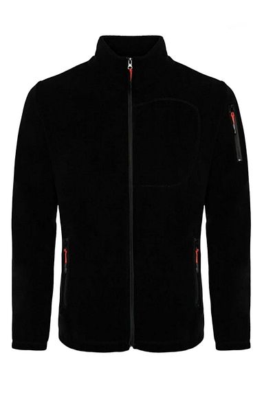 İYİBU Ανδρική ζακέτα Fleece με φερμουάρ Χειμερινή Μαύρη