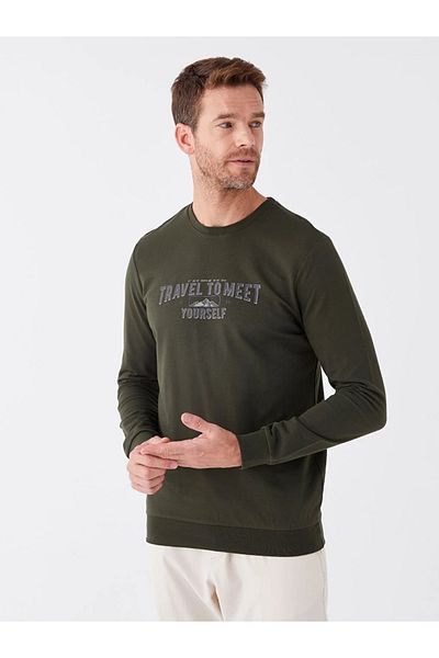 LC Waikiki LCWAIKIKI Classic Crew Neck Long Sleeve Printed Men's Sweatshirt