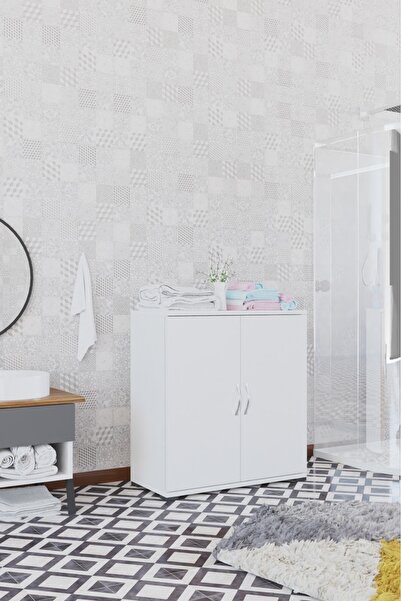 KZY 4 Bölmeli Banyo Dolabı Havlu Dolabı Deterjan Dolabı Banyo Düzenleyici Banyo Rafı Beyaz