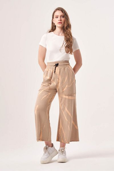 Mizalle Batik Knitted Beige Trousers