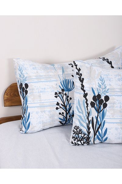 ENESSA 2 τμχ Μαξιλαροθήκες Μπλε Λουλούδι 50*70 cm