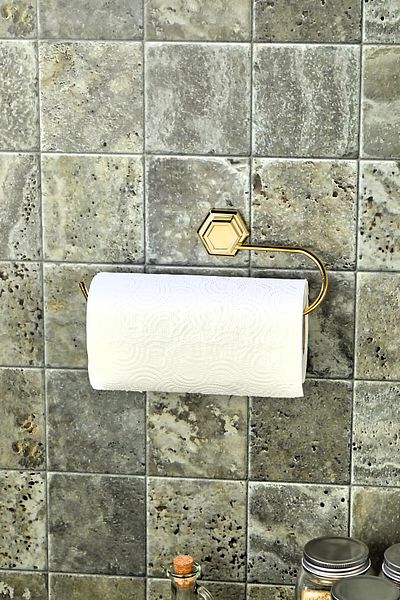 FBZhome Adhesive Roll Paper Towel Holder Napkin Holder Bathroom Hanger Holder Metal WC Paper Holder