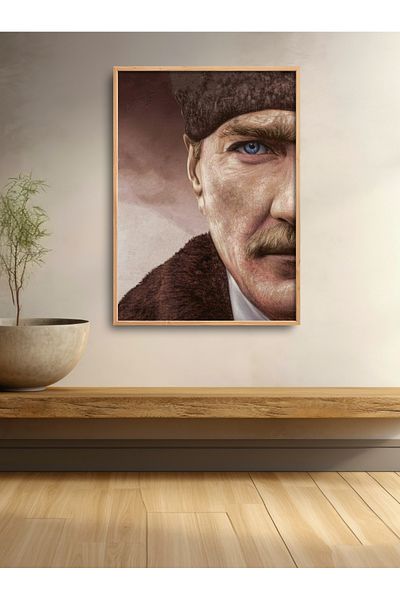HOMEPACK Рамкирана картина с естествено дърво, рамкиран плакат, артистична модерна декорация за стена (ATA011-WOOD-40X60)